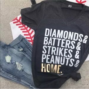 Baseball Graphic Tee Softball Mom Shirt 